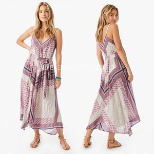 New XIRENA Silk Handkerchief Midi Slip Dress in Allie Bandana Print